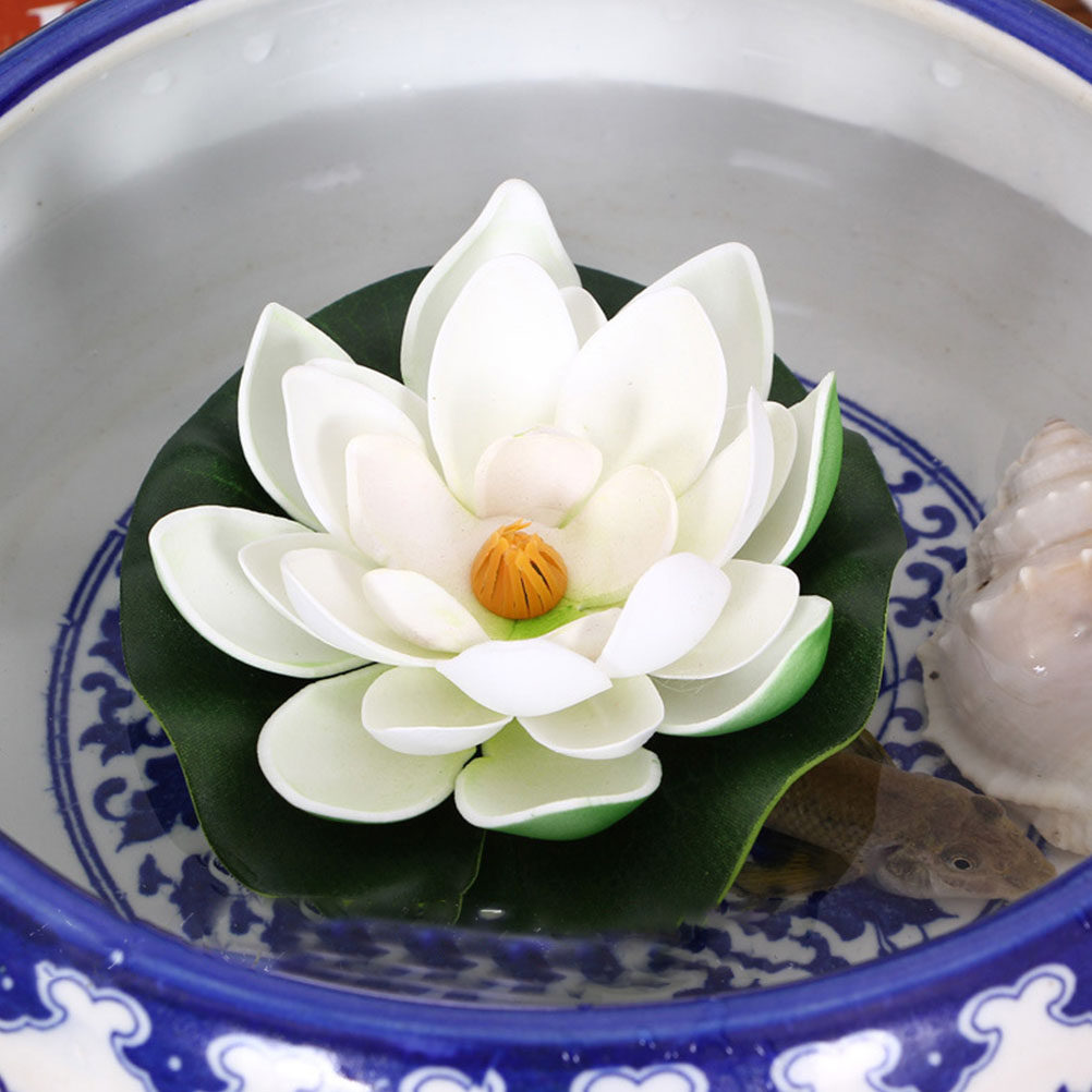 8Pcs Simulation Lotus Floating - đánh giá và giá Aquarium Decor