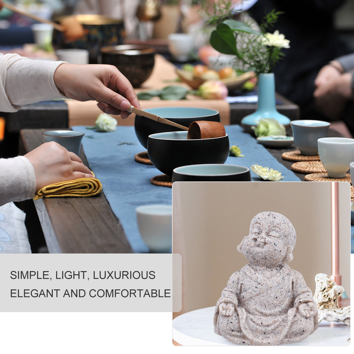 Maitreya Buddha Statue Sandsto - đánh giá và giá Aquarium Decor