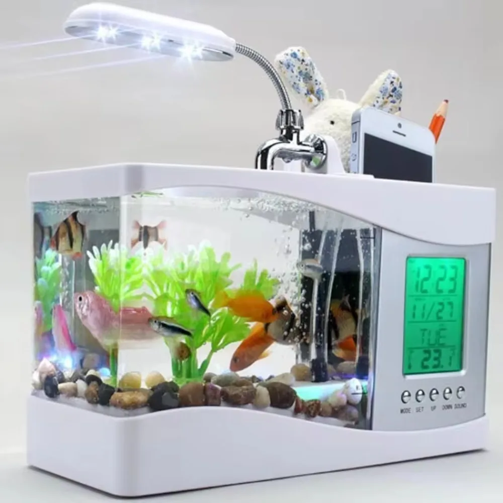 Aquarium Mini Fish Tank with W - đánh giá và giá Aquarium Light